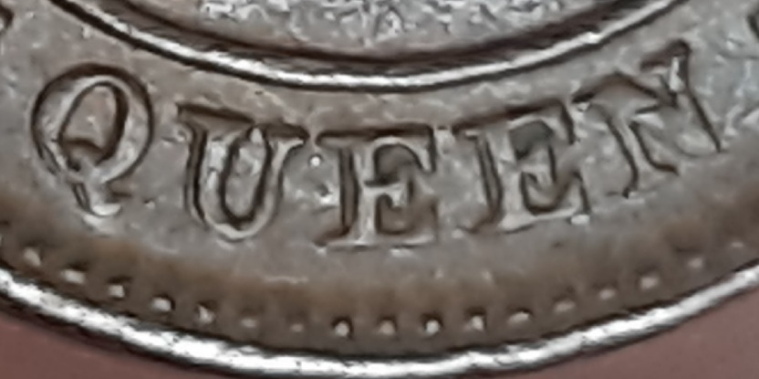 Ceylon-1870-1/4-Cent----Internal-Die-Breaks-&-Off-Struck-/-Doubling-In-Obve